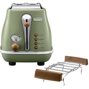Prajitor de paine DeLonghi Icona Vintage CTOV2103.GR, 900 W, 2 felii, Verde Prajitor de paine DeLonghi Icona Vintage CTOV2103.GR, 900 W, 2 felii, Verde