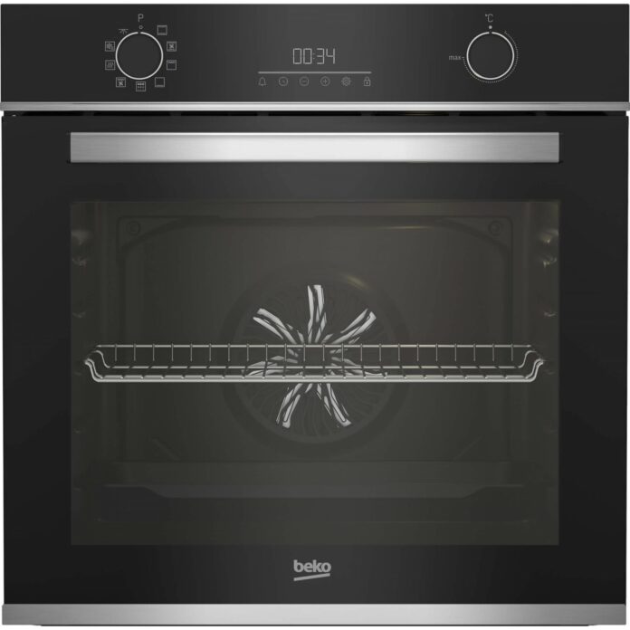 Cuptor incorporabil Beko BBIE13301XMP, Multifunctional, 72 l, Autocuratare pirolitica, Grill, Timer, AeroPerfect, RecycledNet, Negru, Clasa A Cuptor incorporabil Beko BBIE13301XMP, Multifunctional, 72 l, Autocuratare pirolitica, Grill, Timer, AeroPerfect, RecycledNet, Negru, Clasa A