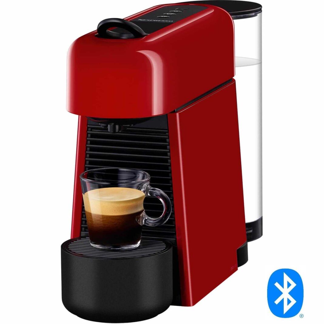 Espressor Nespresso Essenza Plus D45, 1260 W, 1 L, 19 bar, Bluetooth connected, Rosu