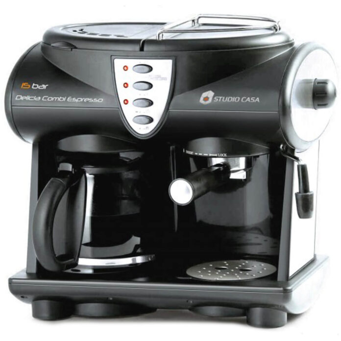 Espressor manual & Cafetiera Studio Casa Delicia Combi, 1850 W, 15 bar, Negru Espressor manual & Cafetiera Studio Casa Delicia Combi, 1850 W, 15 bar, Negru