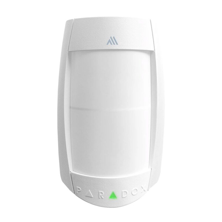 Detector de miscare wireless dual PIR Paradox PMD75M, 11 m, 90 grade, pet immunity, senzor de temperatura, 868 MHz