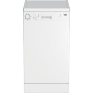 Masina de spalat vase slim Beko DFS05024W, 10 seturi, 5 programe, Clean&Shine, Indicator sare, Eco 50°C, Intensiv 70°C, Clatire suplimentara, Cos tacamuri, Clasa E Masina de spalat vase slim Beko DFS05024W, 10 seturi, 5 programe, Clean&Shine, Indicator sare, Eco 50°C, Intensiv 70°C, Clatire suplimentara, Cos tacamuri, Clasa E