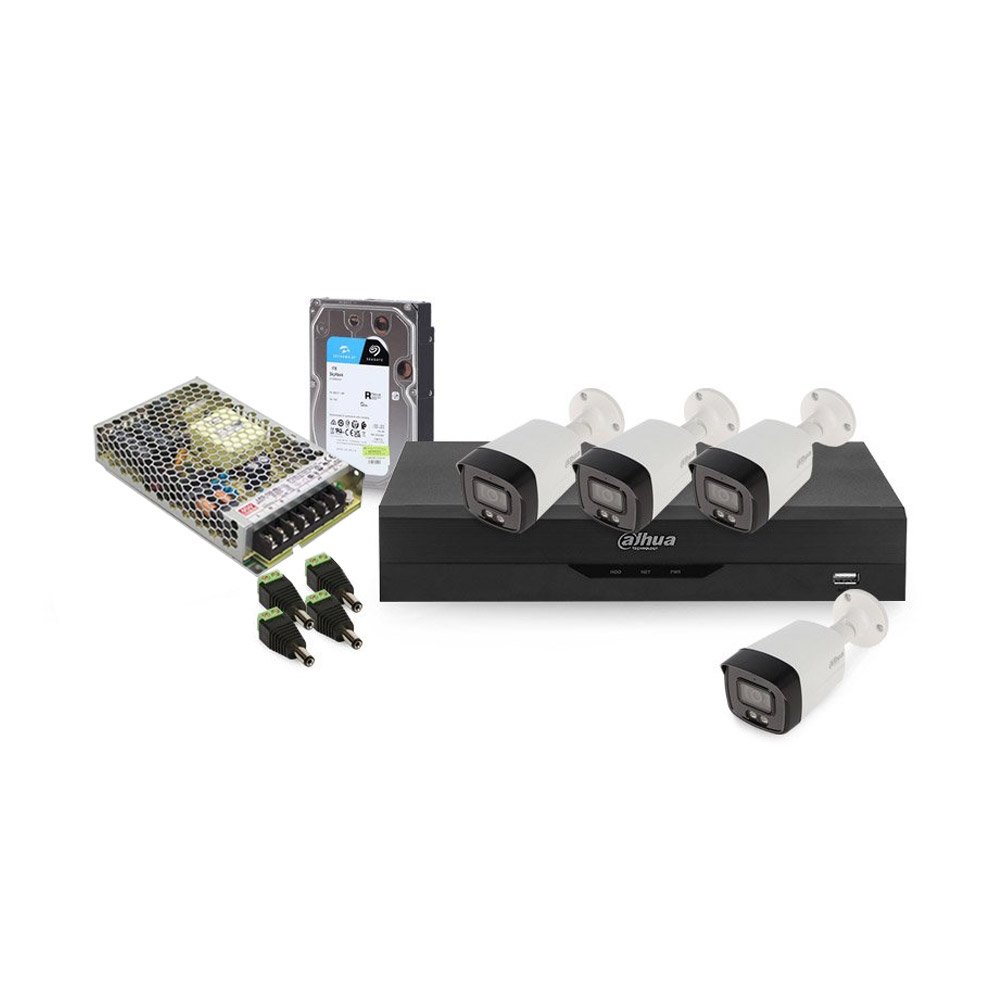 Sistem supraveghere exterior middle Dahua DH-M4EXTIRALB40-2MP-M, 4 camere, 2 MP, 3.6 mm, IR/lumina alba 40 m, microfon, HDD 1TB Sistem supraveghere exterior middle Dahua DH-M4EXTIRALB40-2MP-M, 4 camere, 2 MP, 3.6 mm, IR/lumina alba 40 m, microfon, HDD 1TB