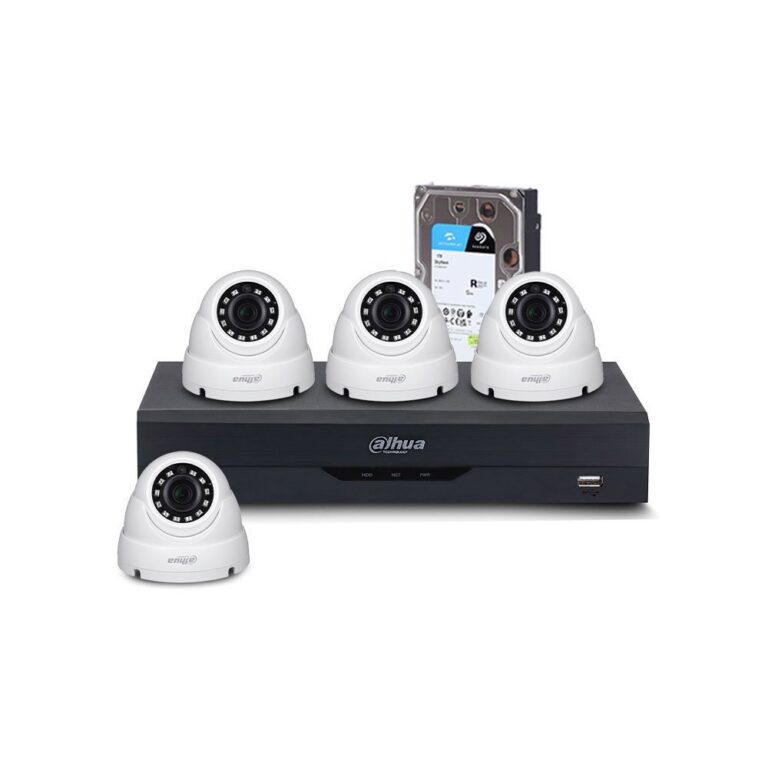 Sistem supraveghere exterior middle Dahua DH-M4EXTIR30-5MP, 4 camere, 5 MP, 2.8 mm, IR 30 m, HDD 1TB