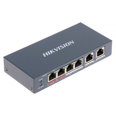 Switch 4 porturi PoE+ 2 porturi uplink Hikvision DS-3E0106HP-E Switch 4 porturi PoE+ 2 porturi uplink Hikvision DS-3E0106HP-E