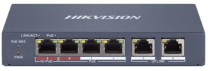 Switch cu management 4 porturi PoE, 60W, Hikvision DS-3E1106HP-EI Switch cu management 4 porturi PoE, 60W, Hikvision DS-3E1106HP-EI