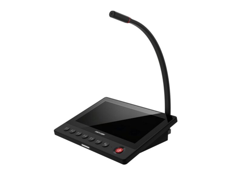 Microfon adresare publica Hikvision DS-QAZ1MP7G1, ecran tactil IPS 7 inch, PoE, TTS, difuzare live/programata/urgenta, intrare MIC 3.5mm,