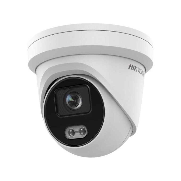 Camera supraveghere IP Dome Hikvision ColorVu DS-2CD2387G2-LU(2.8MM)(C), 8 MP, 2.8 mm, lumina alba 30 m, PoE, slot card, microfon