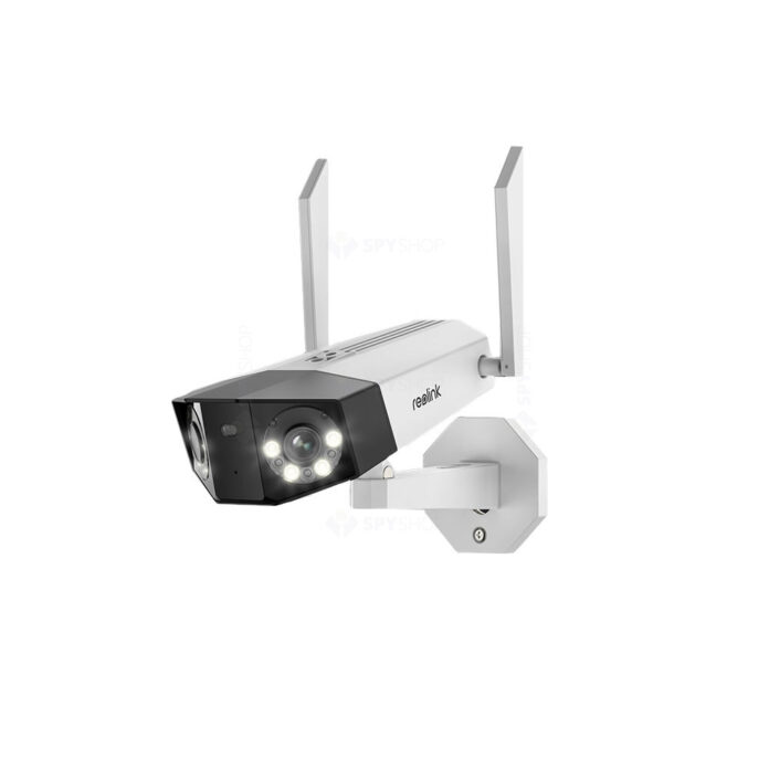 Camera supraveghere IP exterior Reolink Duo 2 WiFi W730, 8MP, unghi vizual 180 grade, slot card, lumina alba/IR 30 m, detectie oameni/vehicule, microfon, difuzor Camera supraveghere IP exterior Reolink Duo 2 WiFi W730, 8MP, unghi vizual 180 grade, slot card, lumina alba/IR 30 m, detectie oameni/vehicule, microfon, difuzor