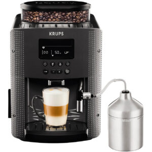 Espressor automat Krups EA816B70, 1450 W, 15 bar, 1.7 L, display LCD, rasnita incorporata, rezervor lapte, oprire automata, gri antracit Espressor automat Krups EA816B70, 1450 W, 15 bar, 1.7 L, display LCD, rasnita incorporata, rezervor lapte, oprire automata, gri antracit