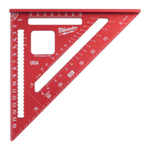 Echer de tamplarie Milwaukee, 18cm, sistem metric, marcaje gravate laser, suport pentru taiere tevi, 4932472124 Echer de tamplarie Milwaukee, 18cm, sistem metric, marcaje gravate laser, suport pentru taiere tevi, 4932472124