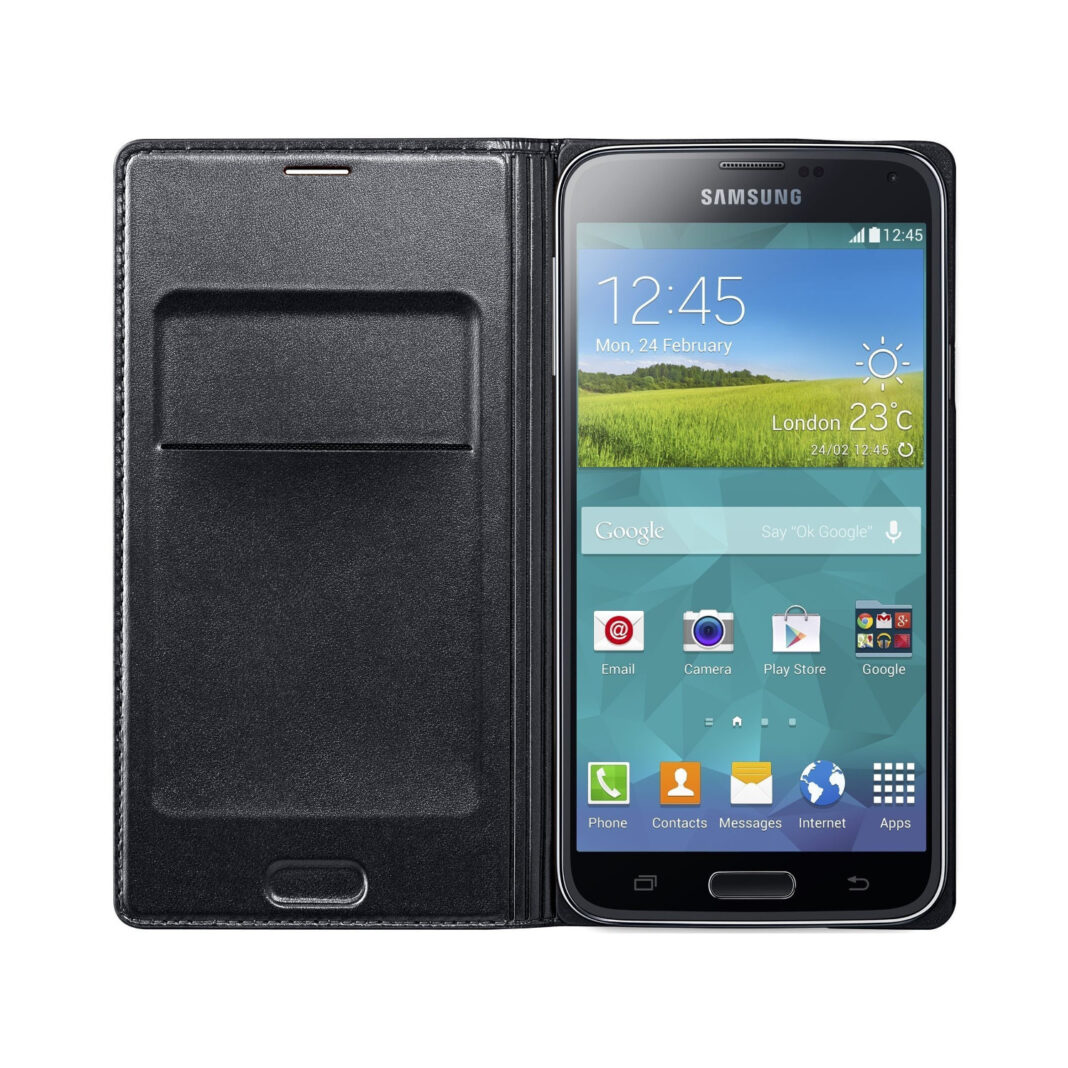 Husa Flip Wallet Samsung EF-WG900BKEGWW pentru Galaxy S5, Negru Husa Flip Wallet Samsung EF-WG900BKEGWW pentru Galaxy S5, Negru