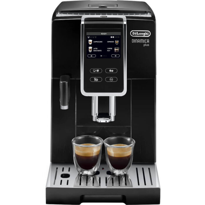 Espressor automat DeLonghi Dinamica ECAM 370.70.B, 1450 W, 19 bari, 1.8 L, Ecran tactil intuitiv, Carafa cu sistem LatteCrema, Rasnita metalica, Negru Espressor automat DeLonghi Dinamica ECAM 370.70.B, 1450 W, 19 bari, 1.8 L, Ecran tactil intuitiv, Carafa cu sistem LatteCrema, Rasnita metalica, Negru