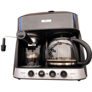 Espressor DelCaffe 3 in 1 Coffe Shot, 15 bari, 1850W, 1.25 l, Functie spumare, Inchidere automata, Negru Espressor DelCaffe 3 in 1 Coffe Shot, 15 bari, 1850W, 1.25 l, Functie spumare, Inchidere automata, Negru