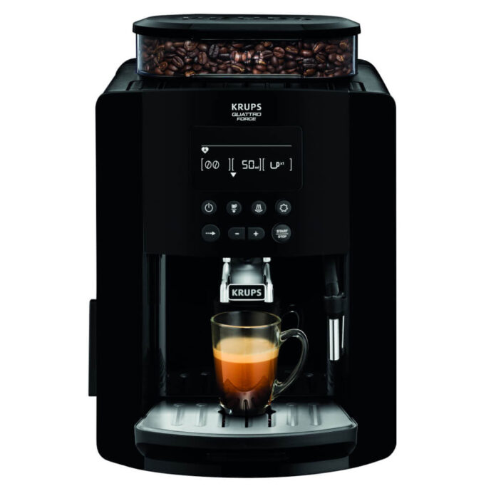 Espressor automat Krups Happy Arabica EA817010, 1450 W, 15 bari, rezervor apa 1.7L, ecran LCD, rezervor boabe 260g, rasnita 3 nivele, functie memorare, negru Espressor automat Krups Happy Arabica EA817010, 1450 W, 15 bari, rezervor apa 1.7L, ecran LCD, rezervor boabe 260g, rasnita 3 nivele, functie memorare, negru