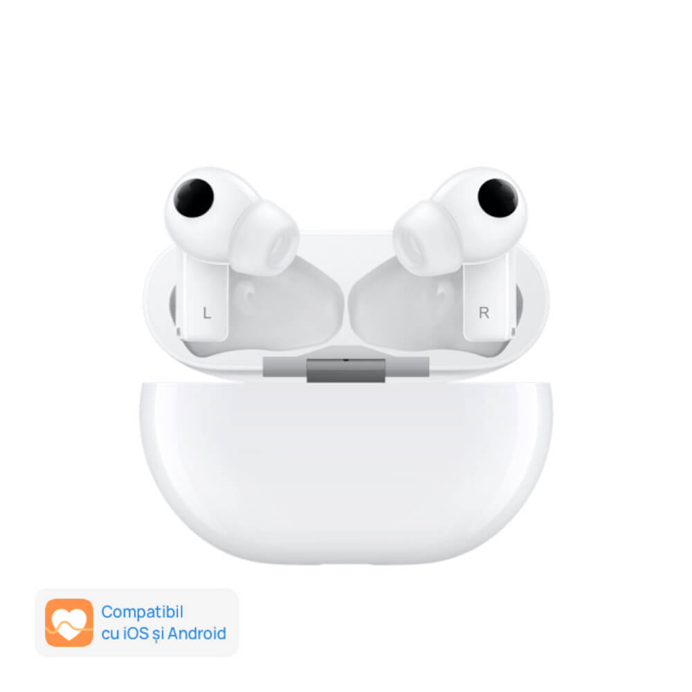 Casti True Wireless Huawei FreeBuds Pro, Ceramic White Casti True Wireless Huawei FreeBuds Pro, Ceramic White
