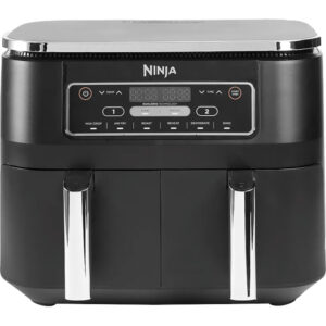 Friteuza cu aer cald Ninja AF300EU, 2400 W, 7.6 l, 6 programe, 2 cosuri, Oprire automata, Negru Friteuza cu aer cald Ninja AF300EU, 2400 W, 7.6 l, 6 programe, 2 cosuri, Oprire automata, Negru