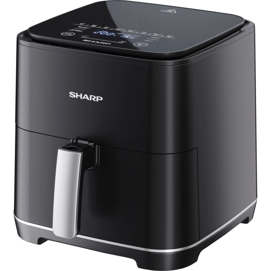 Friteuza cu aer cald Sharp AF-GS552AEB, 1650 W, 5.5 l, 8 programe presetate, Touch Control, Negru Friteuza cu aer cald Sharp AF-GS552AEB, 1650 W, 5.5 l, 8 programe presetate, Touch Control, Negru