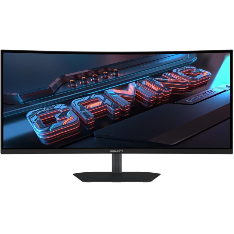 Monitor Gaming VA LED GIGABYTE 34inch G34WQC2, WQHD (3440 x 1440), HDMI, DisplayPort, Ecran Curbat, Boxe, 200 Hz, 1 ms (Negru)