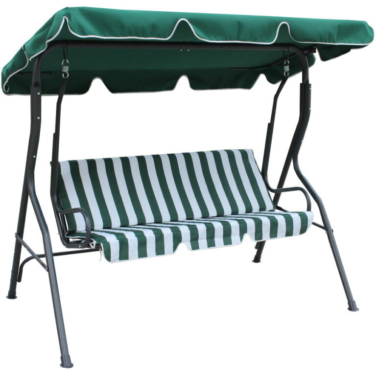 Balansoar 3 locuri Heinner STBL003, Acoperit, 175x112x15cm (Negru)