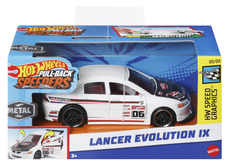 HOT WHEELS MASINUTA METALICA CU SISTEM PULL BACK LANCER EVOLUTION IX SCARA 1:43
