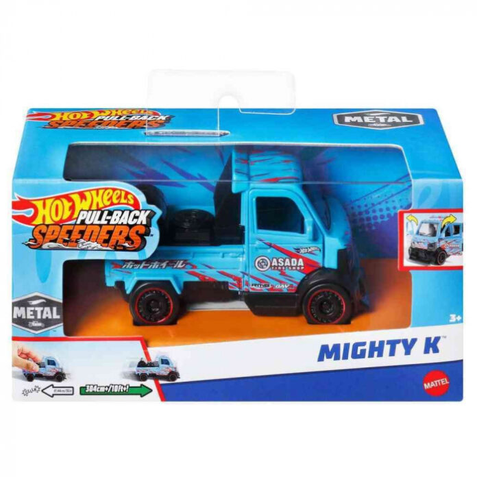 Hot wheels masinuta metalica cu sistem pull back mighty k scara 1:43 Hot wheels masinuta metalica cu sistem pull back mighty k scara 1:43
