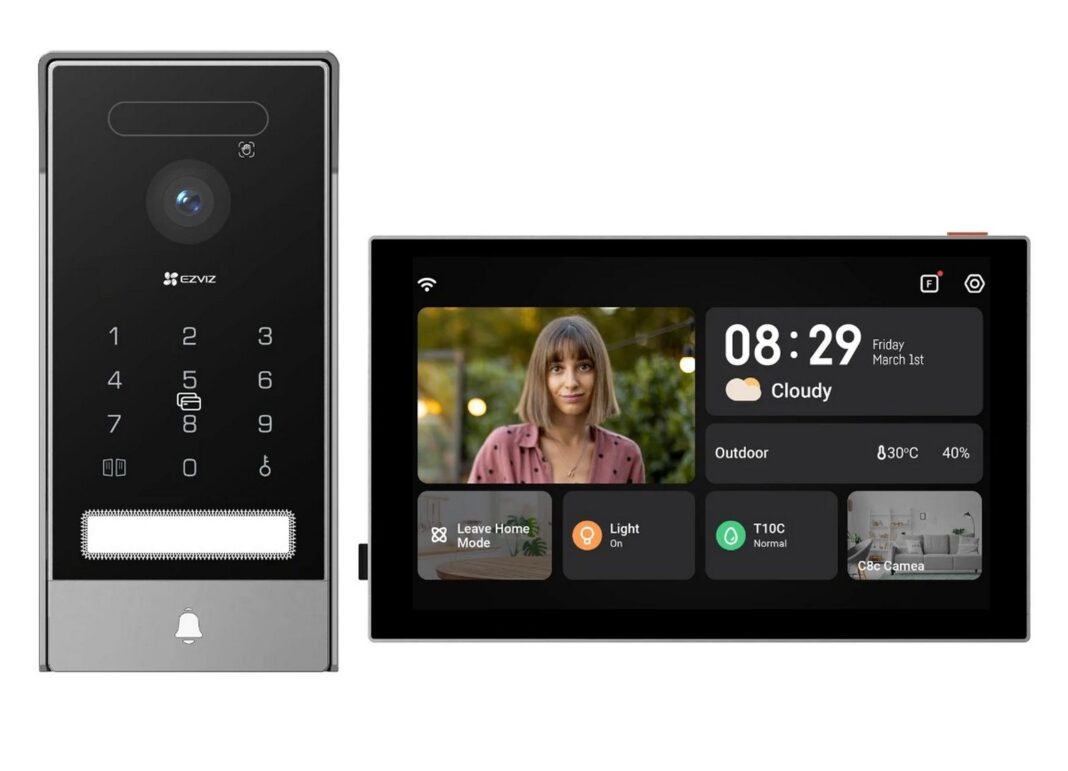 Videointerfon inteligent cu camera 4K, recunoastere biometrica, ecran tactil mare, conectivitate WiFi, HP7-Pro