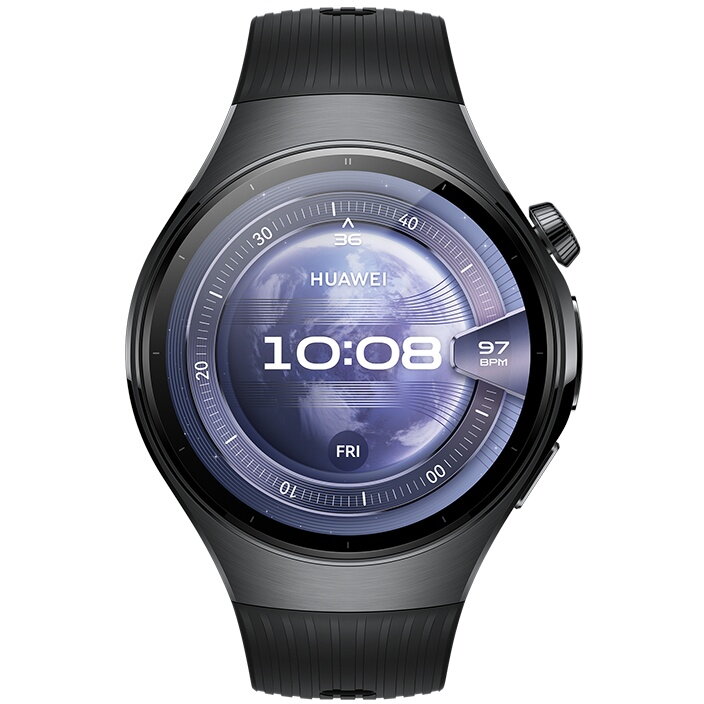 Smartwatch Huawei Watch 5, 46MM Black Stainless Steel, Black Fluoroelastomer Strap