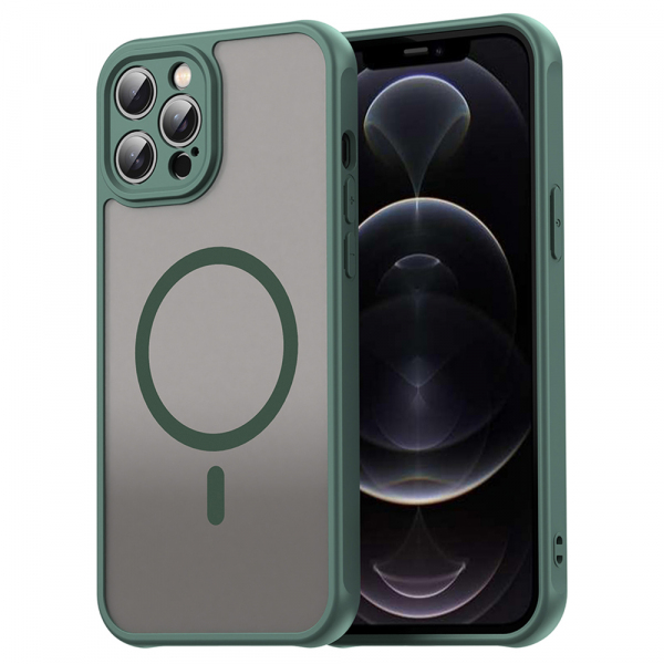 Husa MagSafe pentru Apple iPhone 12 Pro Max, Techsuit, HaloFrost II, Verde Husa MagSafe pentru Apple iPhone 12 Pro Max, Techsuit, HaloFrost II, Verde