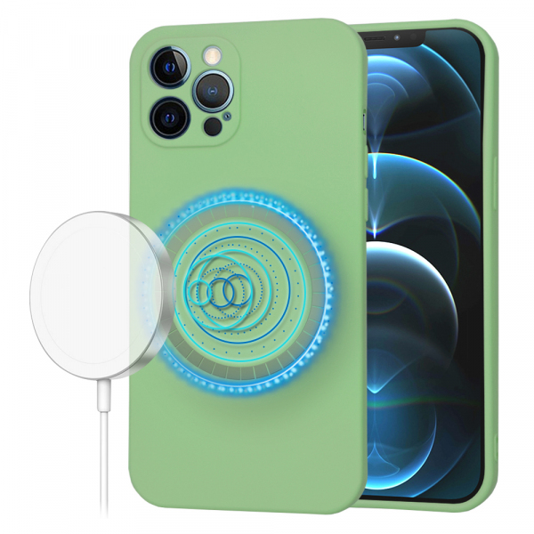 Husa MagSafe pentru Apple iPhone 12 Pro Max, Techsuit, SoftFlex, Verde Husa MagSafe pentru Apple iPhone 12 Pro Max, Techsuit, SoftFlex, Verde