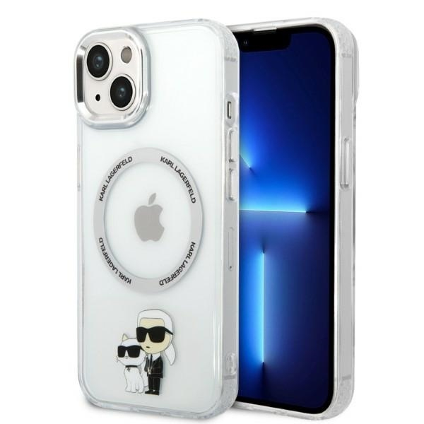 Husa MagSafe pentru Apple iPhone 14 Plus, Karl Lagerfeld, Ikonik Karl & Choupette, Transparenta Husa MagSafe pentru Apple iPhone 14 Plus, Karl Lagerfeld, Ikonik Karl & Choupette, Transparenta