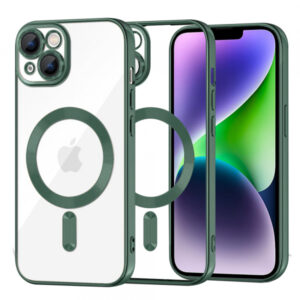 Husa MagSafe pentru Apple iPhone 14 Plus, Techsuit, Luxury Crystal, Verde Inchis Husa MagSafe pentru Apple iPhone 14 Plus, Techsuit, Luxury Crystal, Verde Inchis