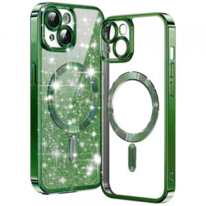 Husa MagSafe pentru Apple iPhone 14 Plus, Techsuit, Luxury Glitter, Verde Deschis Husa MagSafe pentru Apple iPhone 14 Plus, Techsuit, Luxury Glitter, Verde Deschis