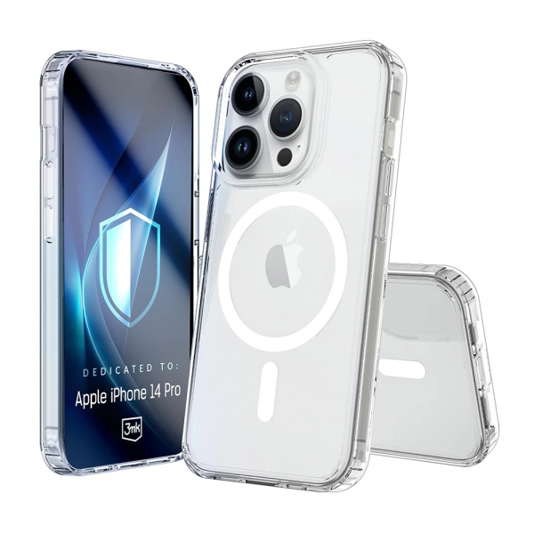 Husa MagSafe pentru Apple iPhone 14 Pro, 3MK, Armor MagCase, Transparenta Husa MagSafe pentru Apple iPhone 14 Pro, 3MK, Armor MagCase, Transparenta