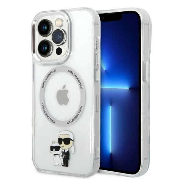 Husa MagSafe pentru Apple iPhone 14 Pro, Karl Lagerfeld, Ikonik Karl & Choupette, Transparenta Husa MagSafe pentru Apple iPhone 14 Pro, Karl Lagerfeld, Ikonik Karl & Choupette, Transparenta