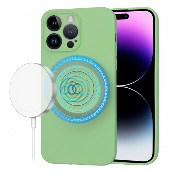 Husa MagSafe pentru Apple iPhone 14 Pro Max, Techsuit, SoftFlex, Verde Husa MagSafe pentru Apple iPhone 14 Pro Max, Techsuit, SoftFlex, Verde