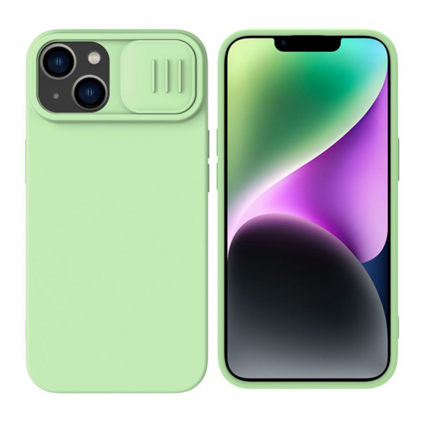 Husa MagSafe pentru Apple iPhone 15 Plus, Nillkin, CamShield Silky, Verde Deschis Husa MagSafe pentru Apple iPhone 15 Plus, Nillkin, CamShield Silky, Verde Deschis