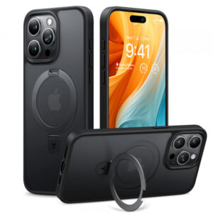 Husa MagSafe pentru Apple iPhone 15 Pro Max, Torras, Ostand, Neagra Husa MagSafe pentru Apple iPhone 15 Pro Max, Torras, Ostand, Neagra