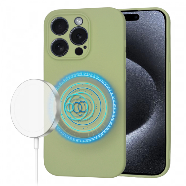 Husa MagSafe pentru Apple iPhone 15 Pro, Techsuit, SoftFlex, Verde Matcha Husa MagSafe pentru Apple iPhone 15 Pro, Techsuit, SoftFlex, Verde Matcha