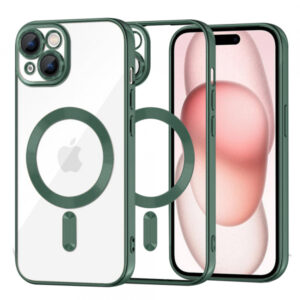 Husa MagSafe pentru Apple iPhone 15, Techsuit, Luxury Crystal, Verde Deschis Husa MagSafe pentru Apple iPhone 15, Techsuit, Luxury Crystal, Verde Deschis