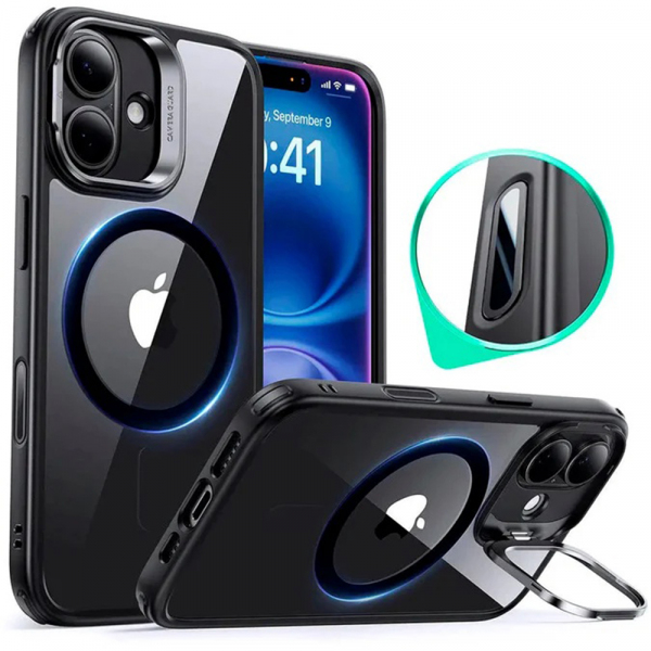 Husa MagSafe pentru Apple iPhone 16, ESR, Classic Hybrid Kickstand Slide, Transparenta Husa MagSafe pentru Apple iPhone 16, ESR, Classic Hybrid Kickstand Slide, Transparenta