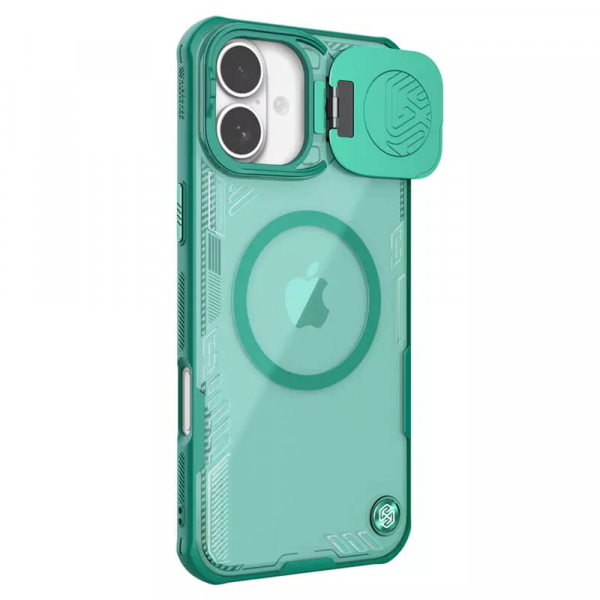 Husa MagSafe pentru Apple iPhone 16 Plus, Nillkin, Iceblade Prop (w/o Camera Cutout), Verde Husa MagSafe pentru Apple iPhone 16 Plus, Nillkin, Iceblade Prop (w/o Camera Cutout), Verde