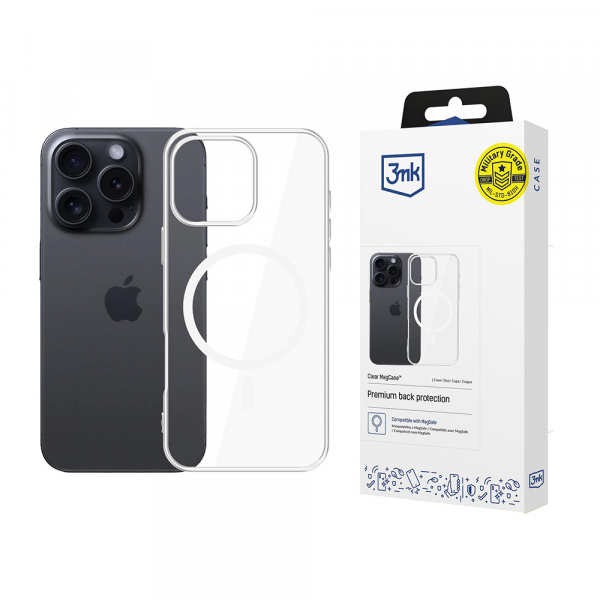 Husa MagSafe pentru Apple iPhone 16 Pro Max, 3MK, Clear MagCase, Transparenta Husa MagSafe pentru Apple iPhone 16 Pro Max, 3MK, Clear MagCase, Transparenta