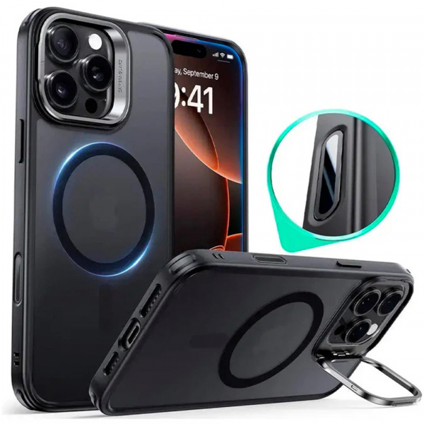 Husa MagSafe pentru Apple iPhone 16 Pro Max, ESR, Classic Hybrid Kickstand Slide, Neagra Satinata Husa MagSafe pentru Apple iPhone 16 Pro Max, ESR, Classic Hybrid Kickstand Slide, Neagra Satinata
