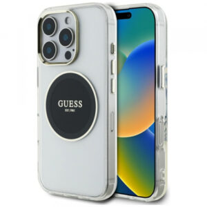 Husa MagSafe pentru Apple iPhone 16 Pro Max, Guess, IML Metal Colored Circle, Roz Husa MagSafe pentru Apple iPhone 16 Pro Max, Guess, IML Metal Colored Circle, Roz