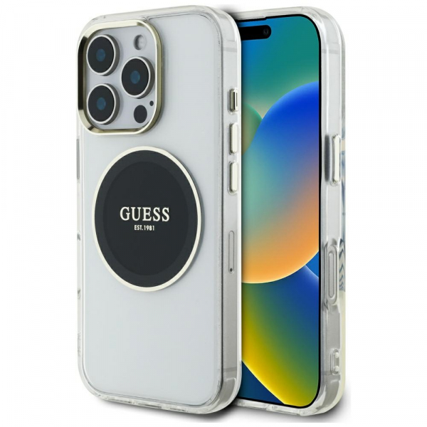 Husa MagSafe pentru Apple iPhone 16 Pro Max, Guess, IML Metal Colored Circle, Roz Husa MagSafe pentru Apple iPhone 16 Pro Max, Guess, IML Metal Colored Circle, Roz