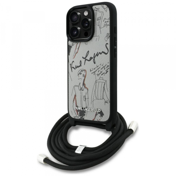 Husa MagSafe pentru Apple iPhone 16 Pro Max, Karl Lagerfeld, Saffiano Crossbody, Gri Husa MagSafe pentru Apple iPhone 16 Pro Max, Karl Lagerfeld, Saffiano Crossbody, Gri