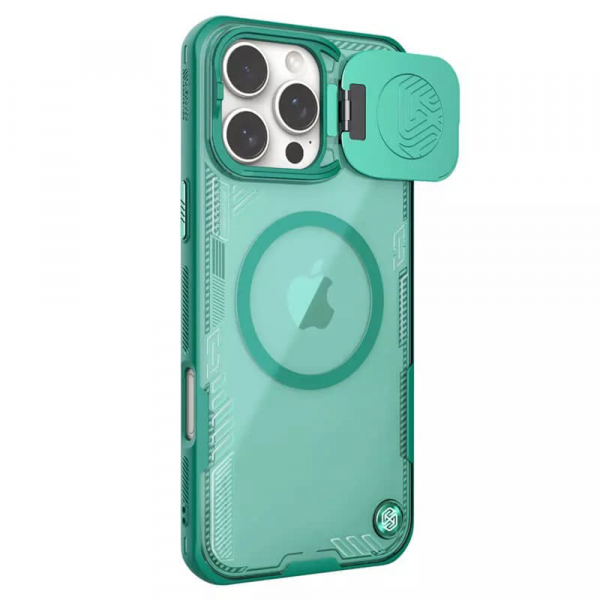 Husa MagSafe pentru Apple iPhone 16 Pro Max, Nillkin, Iceblade Prop (w/o Camera Cutout), Verde Husa MagSafe pentru Apple iPhone 16 Pro Max, Nillkin, Iceblade Prop (w/o Camera Cutout), Verde