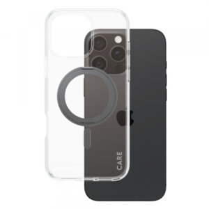Husa MagSafe pentru Apple iPhone 16 Pro Max, PanzerGlass, Care Feature Kickstand, Transparenta Argintie Husa MagSafe pentru Apple iPhone 16 Pro Max, PanzerGlass, Care Feature Kickstand, Transparenta Argintie