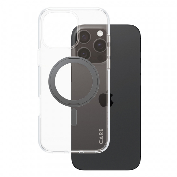 Husa MagSafe pentru Apple iPhone 16 Pro Max, PanzerGlass, Care Feature Kickstand, Transparenta Argintie Husa MagSafe pentru Apple iPhone 16 Pro Max, PanzerGlass, Care Feature Kickstand, Transparenta Argintie